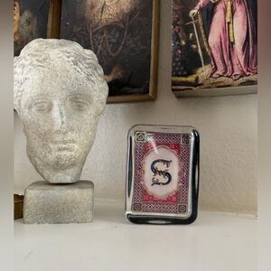 Glass Paperweight Monogrammed with letter‎ S